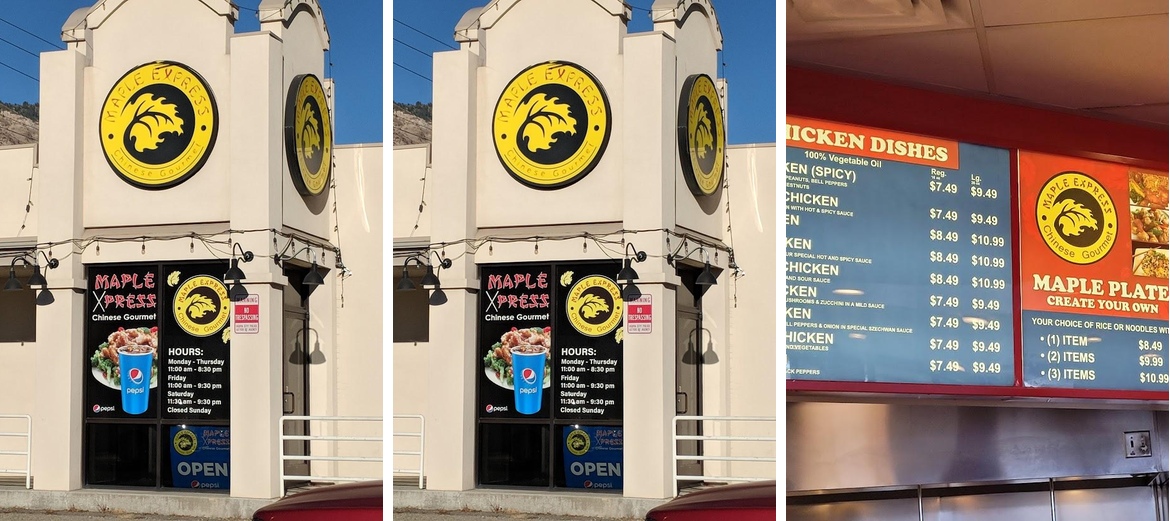 Maple Express Menu